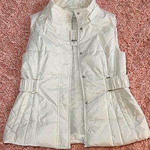 White puffer vest